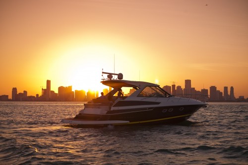 46' Regal Boat at Sunset in Miami