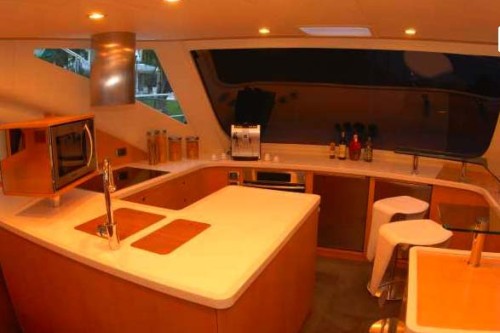 65' Luxury Catamaran Yacht Galley