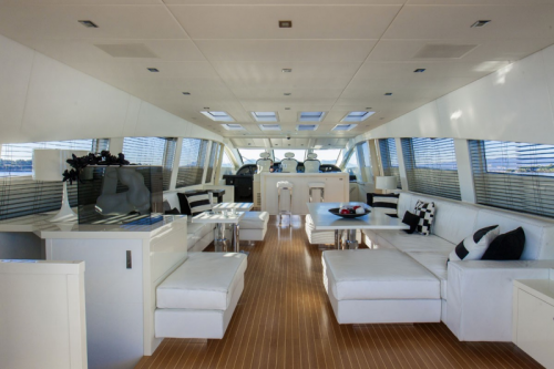 106 Leopard Yacht Charter Salon Seating