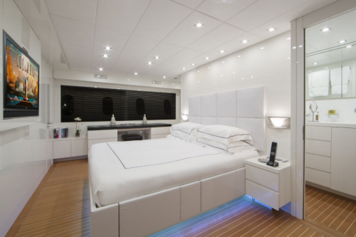 106 Leopard Yacht Charter Master Stateroom Starbord