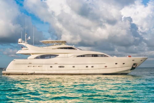 94 Ferretti Miami Yacht Charter Exterior