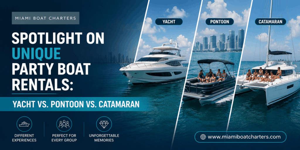 Spotlight on Unique Party Boat Rentals: Yacht vs. Pontoon vs. Catamaran