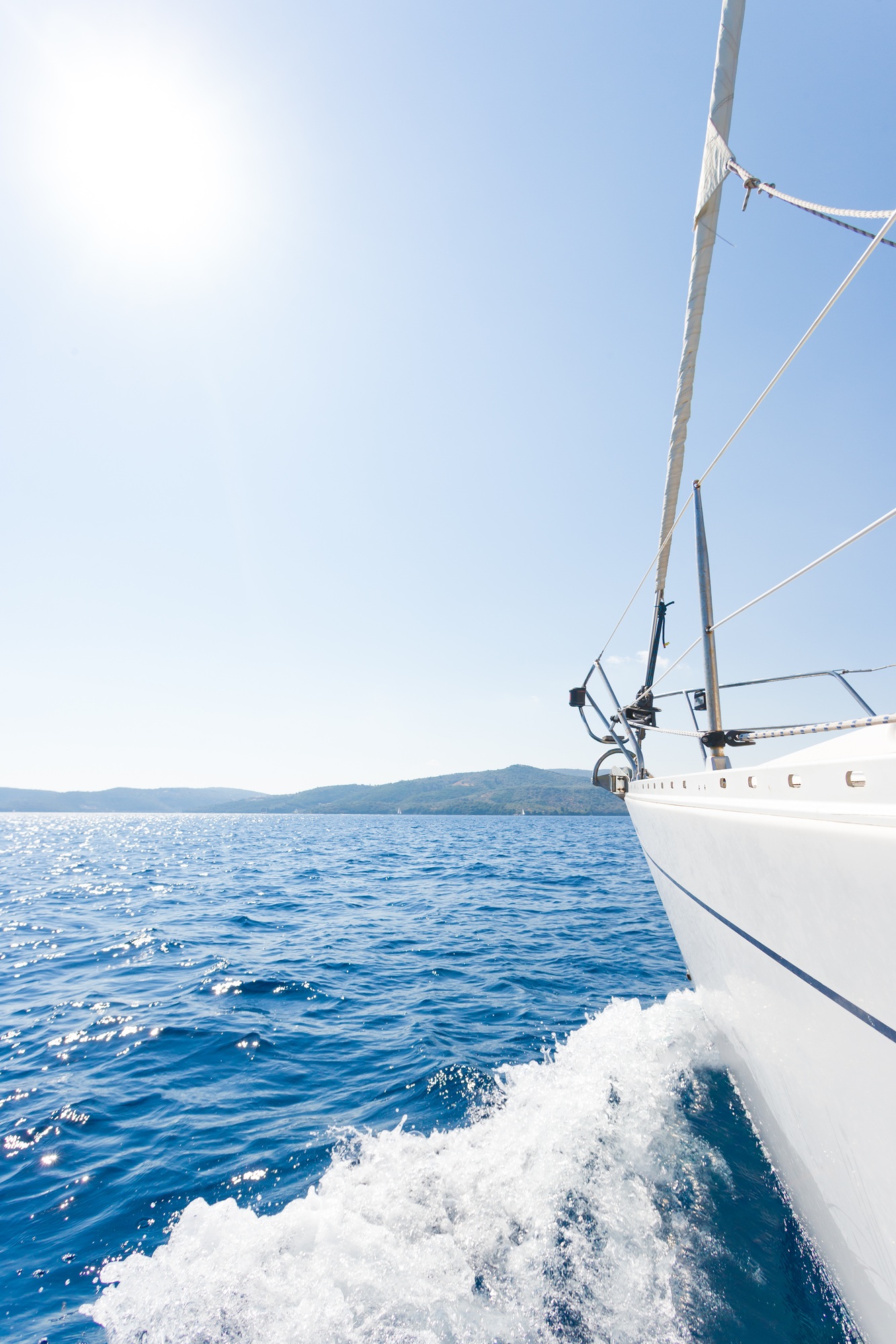 Sailing boat in the sea in Greece