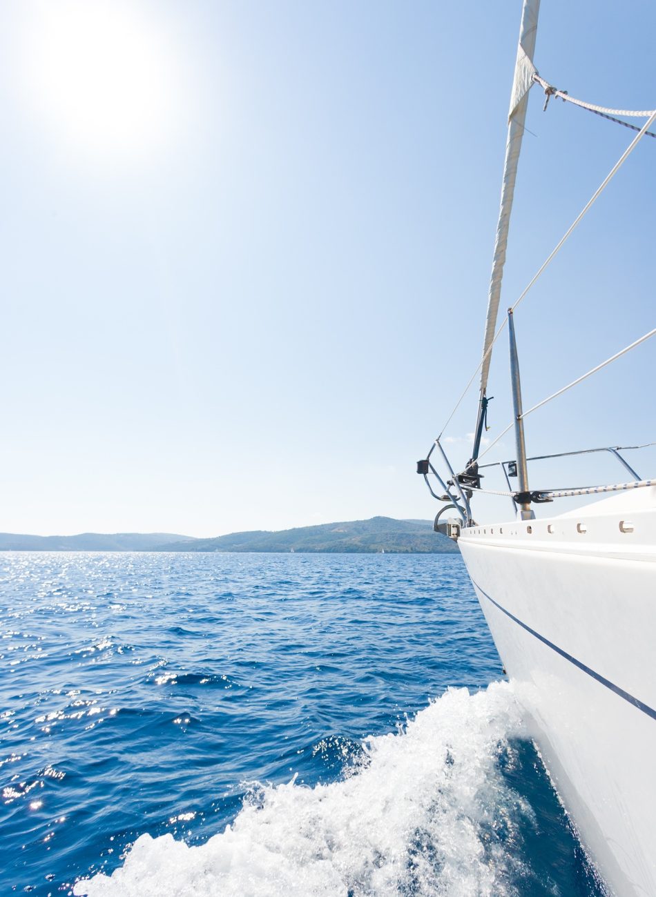 Sailing boat in the sea in Greece
